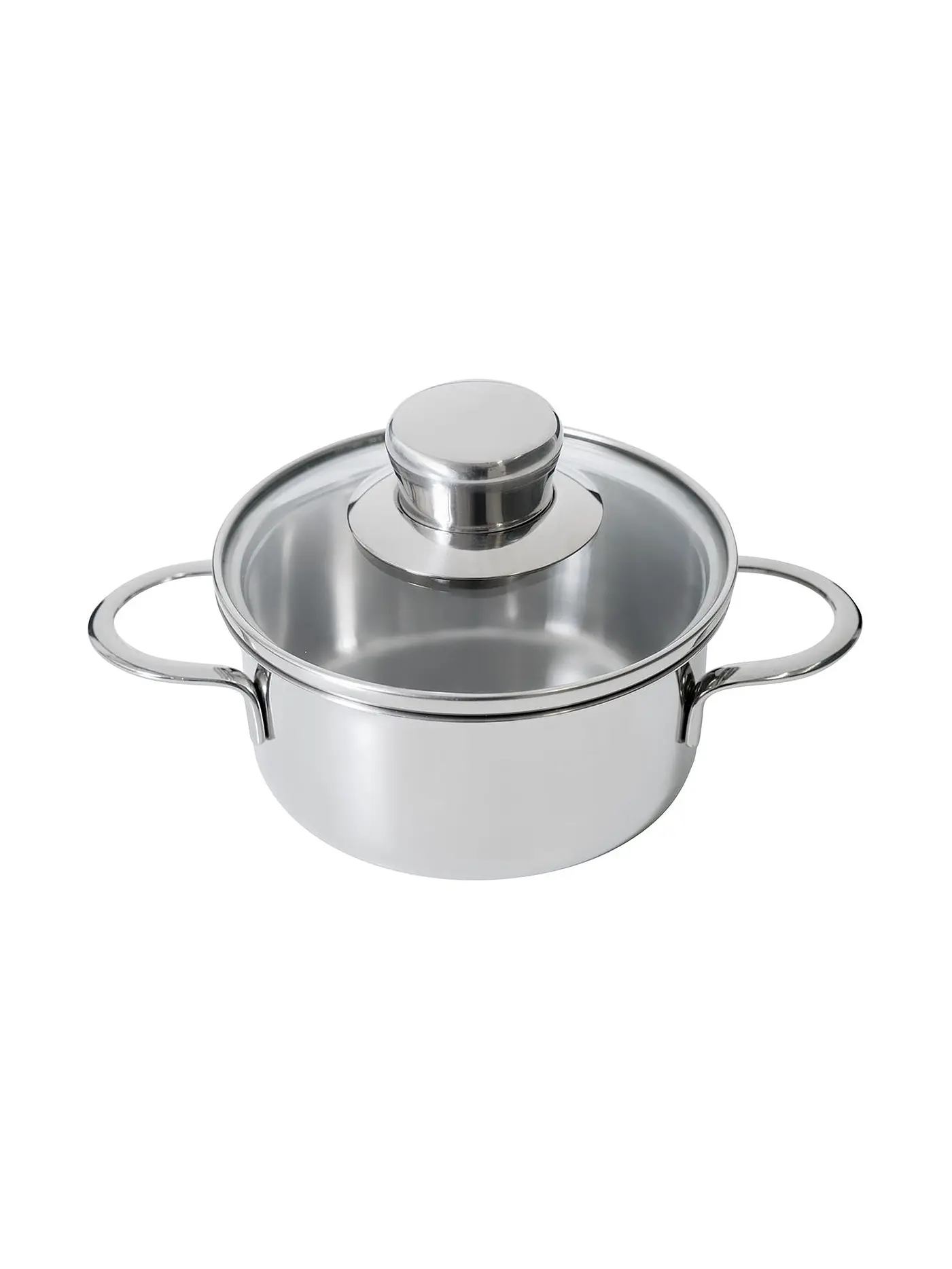 KELOMAT | MINI Bratentopf mit Glasdeckel 12 cm Edelstahl | 